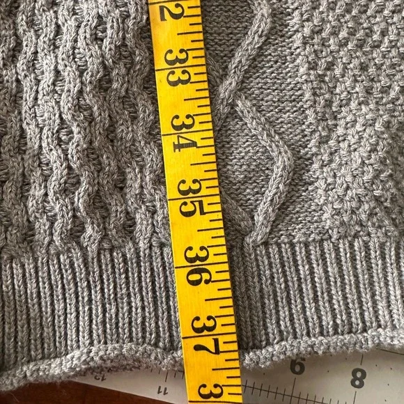 POL‎ NWOT SZ LGE Gray Cable Knit Lace Collar heavy Long Cardigan Sweater Dress - Picture 13 of 13